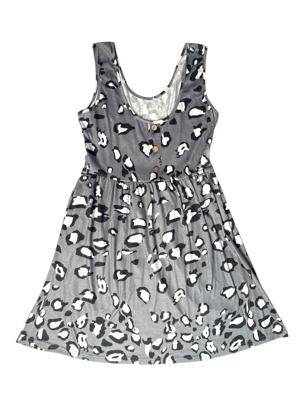 Women’s gray leopard print tank dress Women’s size small | ab8